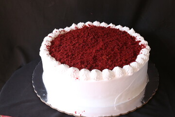 Red velvet cake, black background