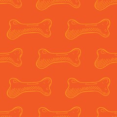 Bone pet toy vector seamless pattern