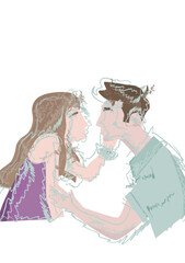 couple man and woman, love relationship, support