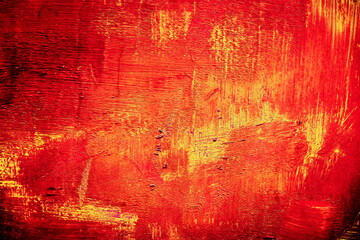 Background from painted plywood. Wood texture with scuffs, layers and cracks.