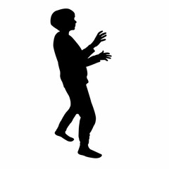 a boy body silhouette vector