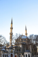Fototapeta na wymiar Eyup Mosque. Ramadan in Istanbul background photo. Ramadan or kandil or laylat al-qadr or islamic background photo.