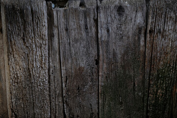 Wooden boards deteriorated by the passage of time