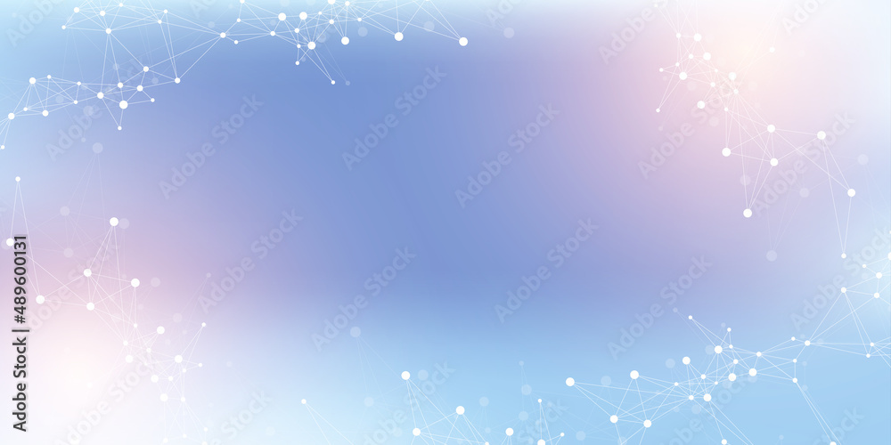Poster expansion of life. colorful explosion background with connected line and dots, wave flow. visualizat