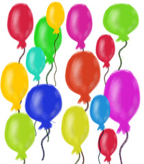 colorful balloons isolated on white