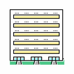 apartment house color icon vector illustration