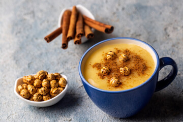 Boza or Bosa, traditional Turkish drink with roasted chickpea Boza or Bosa, traditional Turkish drink with roasted chickpea