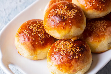 Traditional delicious handmade Turkish pastry cheese pastry (Turkish name; pogaca)