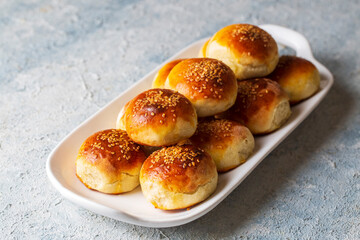 Traditional delicious handmade Turkish pastry cheese pastry (Turkish name; pogaca)
