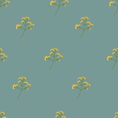 Fototapeta na wymiar Modern spring seamless pattern with flower silhouettes, botanical shapes. Vector illustration drawn hands. Design for fashion, textiles, fabrics, covers, webs, wallpapers, banners, posters, packaging
