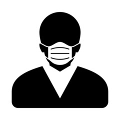 Man in face mask icon