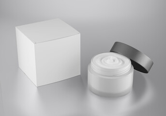 Cream Cosmetic Jar with Box