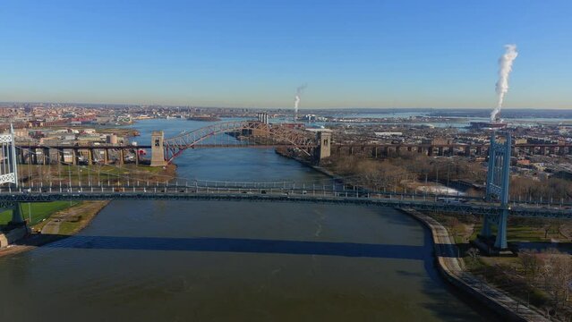 Aerial Shot of the RFK - and Hell Gate Bridge