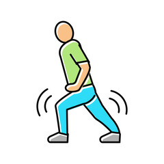 pain when walking flat feet color icon vector illustration
