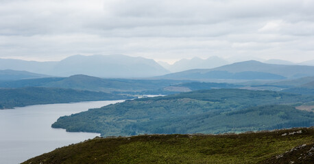 The Grampian Mountains, Glen Lyon and Glen Coe, over Loch Rannoch