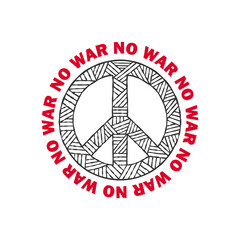 No War. Peace Sign. Calling No to War. Vector illustration