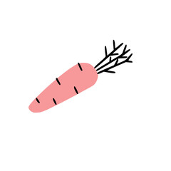 Cute isolated icon of easter carrot. Good for greeting cards, banners, invitations, flyers.