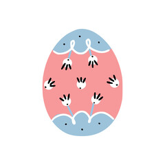 Modern painted easter egg with floral pattern. Good for greeting cards, banners, invitations, flyers.