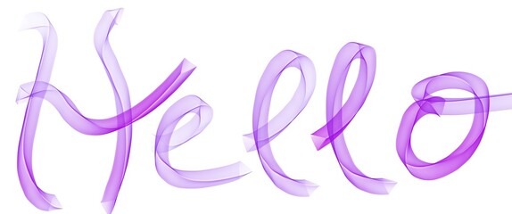 Hand written hello word isolated on white background