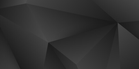 Abstract Modern Background with Lowpoly Element and Black Gray Gradient Color