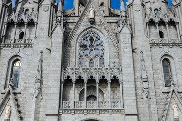 Fototapeta na wymiar Basilica Del Sagrado Corazón Tibidabo, Church on the Tibidabo Mountain in Barcelona, Spain