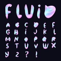 Fluid holographic alphabet set