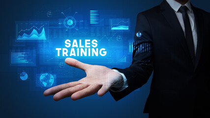 Hand of Businessman holding motivational message