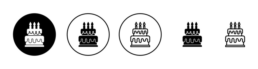 Cake icons set. Cake sign and symbol. Birthday cake icon