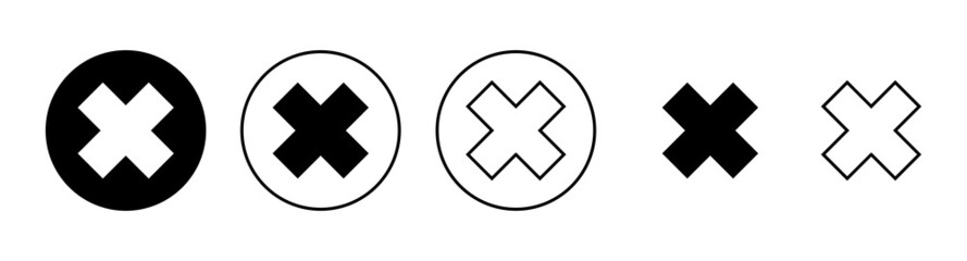 Close icons set. Delete sign and symbol. cross sign