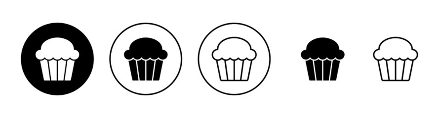 Cup cake icons set. Cup cake sign and symbol