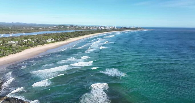 The  shipwreck of the Dellie or Apple Wreck as it is called just behind the breakers on Fingal Beach near Tweed Heads. Wrecked in 1941. Appears and disappears with the currents. Drone view from above