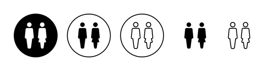 Man and woman icons set. male and female sign and symbol. Girls and boys