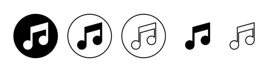 Music icons set. note music sign and symbol