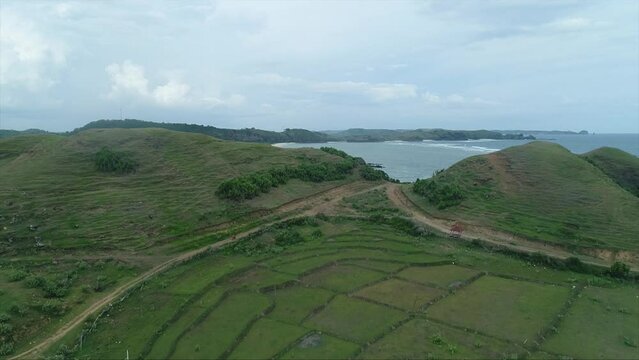 Drone Mandalika Island mountain sea 88