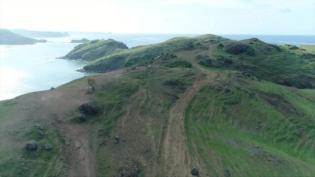 Drone Mandalika Island mountain