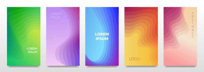 Set of abstract backgrounds for social media stories. Vector.
