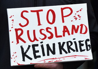 Schild auf einer Ukraine-Demo: 