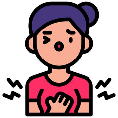 breast pain filled outline icon