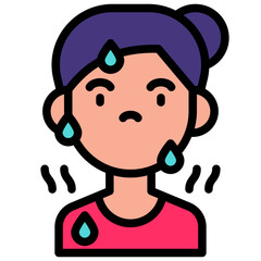 hot flashes filled outline icon