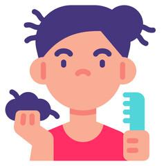 hair loss flat icon