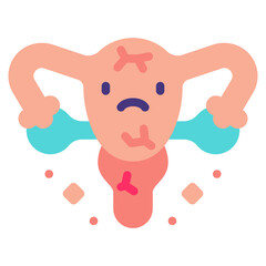vaginal dryness flat icon