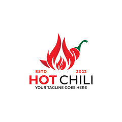 Hot chili spicy cuisine emblem