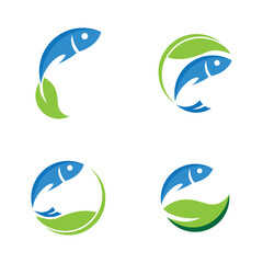 Fish Logo Template Design Vector, Emblem, Concept Design, Creative Symbol, Icon