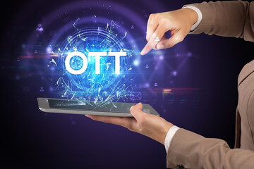 Close-up of a touchscreen with abbreviation.