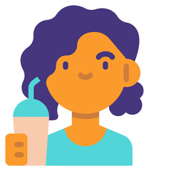 drinking coffee flat icon