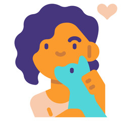 petting cat flat icon