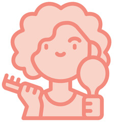 combing hair two tone icon