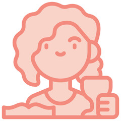 drinking wine two tone icon