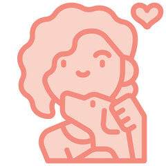 petting dog two tone icon