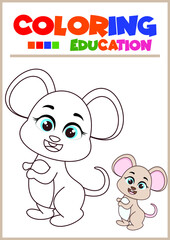 coloring page for kid mouse
